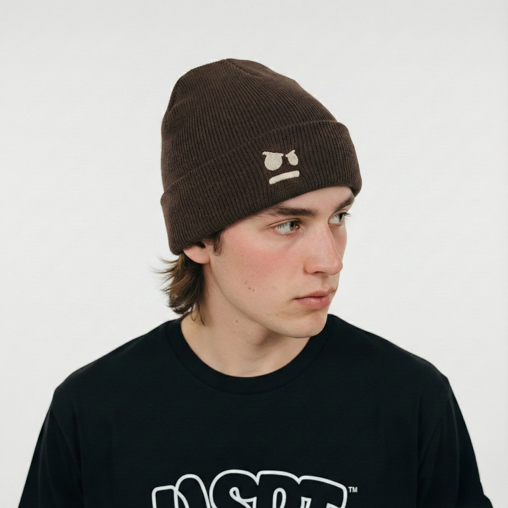 Unsympathisch TV FACE Logo Beanie Mokka 431002
