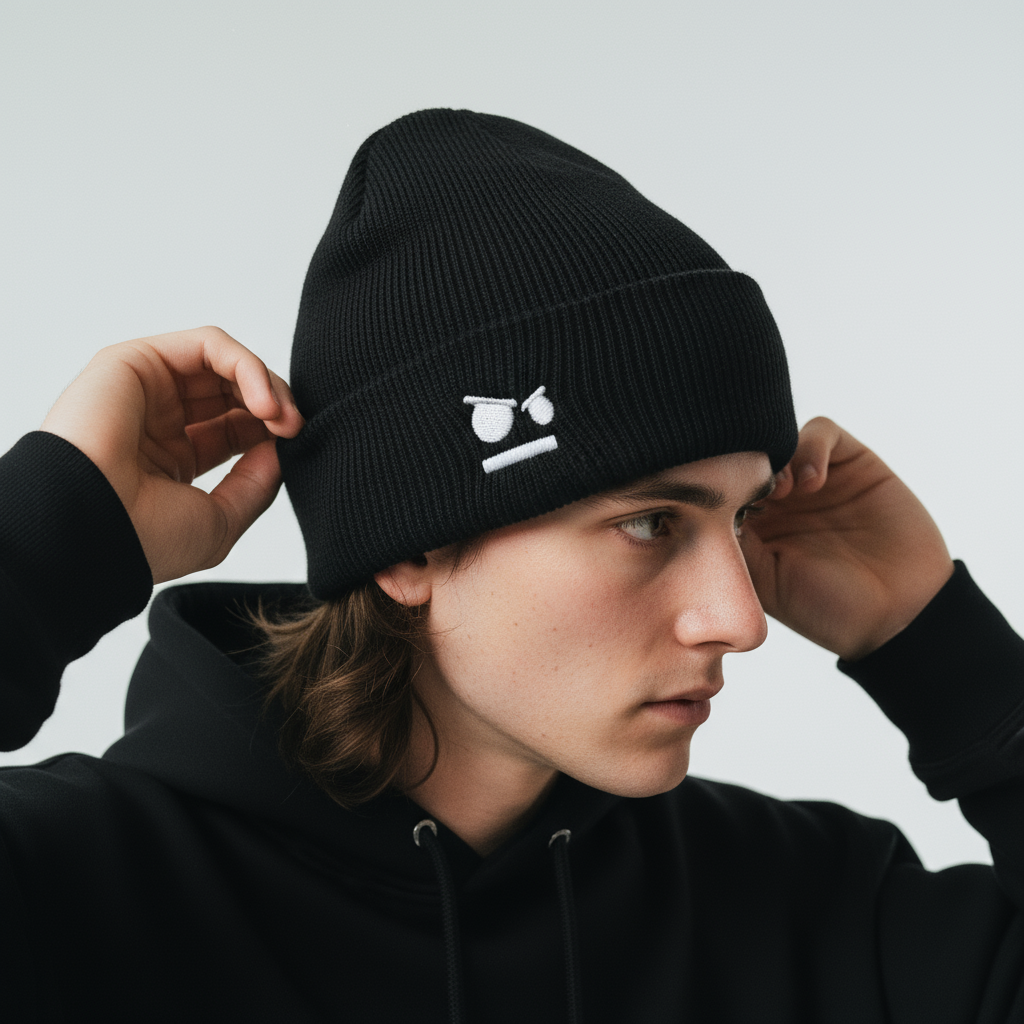 Unsympathisch TV FACE Logo Beanie Schwarz 430746