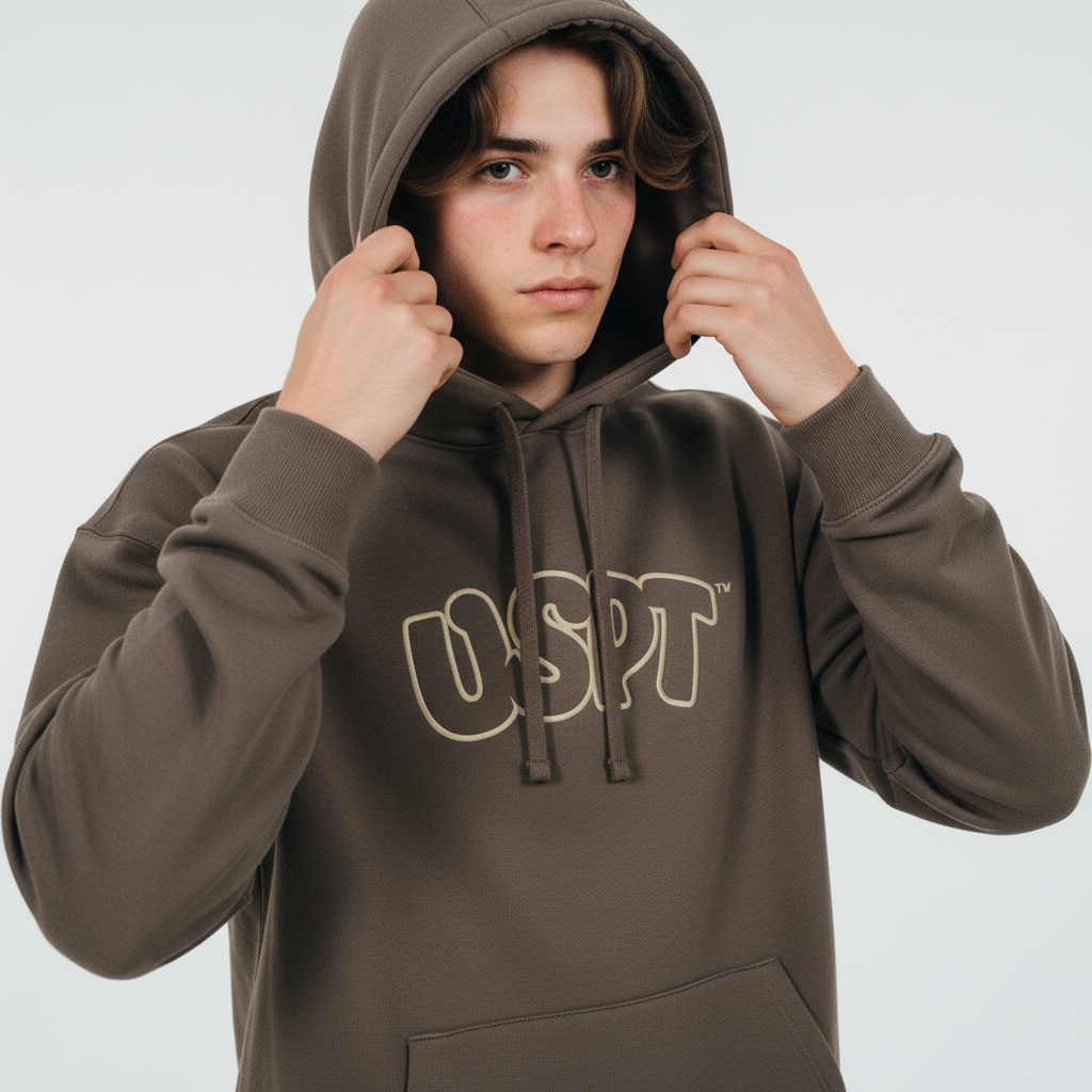 Unsympathisch TV Face Hoodie Braun Hoodies 430734